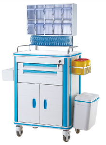 รถเข็นยาแบบมีล้อ ABS สำหรับการแพทย์ รถเข็นยาแบบสองด้าน ระบบล็อคกลาง รถเข็นยาพร้อมลิ้นชัก ผู้จำหน่ายรถเข็นยา - Product Image 5