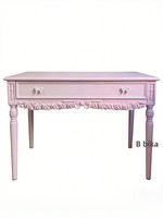 Coiffeuse rose sculptée de style français avec tiroir pour chambre à coucher