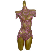 Combinaisons Scintillantes Diamantées Tenues de Stripper Body de Danse Pole Débardeur Club Nocturne Bar Fête Combinaison Une Pièce Femme Body Sexy Strass