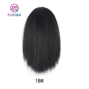Personalized breathable straight yaki buns weaving wholesale synthetic hair extensions drawstring hair buns for women