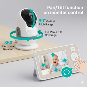 Tuya <b>Smart</b> <b>WiFi</b> Baby Monitor 4 Inch IPS Screen 1080P With Night Vision Two Way Audio Pan Tilt Temperature Monitoring - Product Image 3