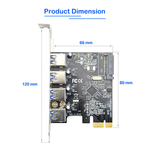 การ์ดขยาย PCIe X1 เป็น 4 พอร์ต <span class=keywords><strong>USB</strong></span> 3.0, ชิป VIA VL805 ความเร็ว 5Gbps สำหรับเดสก์ท็อปพีซี รองรับ SATA Power PCI-E 1X/4X/8X/16X - Product Image 3