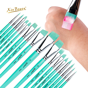 Xin Bowen profesional 17 tamaño redondo punta plana lengua de gato nailon sintético cara cuerpo pintura cepillo Kit para artista - Product Image 2
