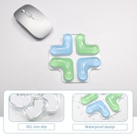 Tapis de souris de jeu transparent en gel, motif dessin animé sanskrit, résistant à l'eau, avec repose-poignet, couleur dégradée, pour ordinateur portable, maison et bureau