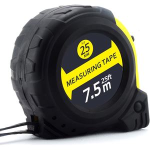7.5 mètres de ruban à mesurer robuste conception Griplock rétractable 25mm de large boîtier en caoutchouc antichoc en acier inoxydable métrique impérial - Product Image 2