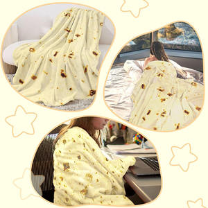 Couverture en flanelle pelucheuse à motifs alimentaires B996 pour adultes, double face, pour lit, canapé, voyage, pique-nique, plage - Product Image 4