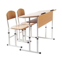 Bureau d'étagère d'étudiant réglable et chaise de classe standard double bureau d'étudiant avec deux chaises