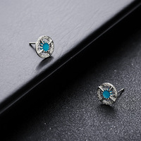 Boucles d'oreilles North Star pour hommes, croix turquoise, tendance mode européenne et américaine
