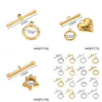 Boucle de chaîne en acier inoxydable DIY, fermoir OT en forme de cœur, accessoires de présentation de bijoux, composants de colliers et apprêts de bijouterie