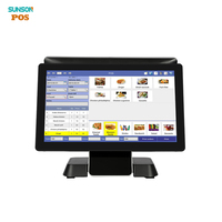 Système de point de vente pour restaurant Sunson S1 avec écran tactile capacitif Windows 10, processeur Intel Core I5 8 Go/128 Go