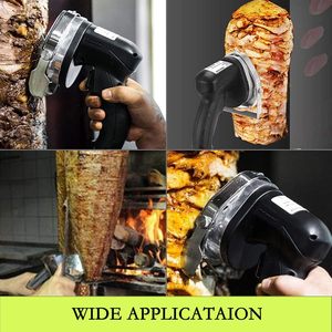 Nouveau couteau à kebab électrique sans balais 130W, trancheuse commerciale pour shawarma turc, coupe-gyros 3300 tr/min, lames en acier inoxydable - Product Image 3