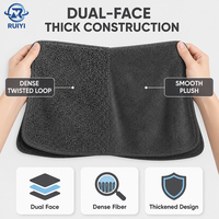 Serviette de nettoyage pour véhicules utilitaires, bleue, marque privée, pour l'entretien automobile commercial, en microfibre
