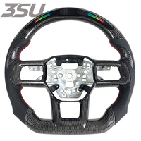 Volant de direction automobile personnalisé en cuir et fibre de carbone pour Ford Mustang GT 350 500, intérieur sport, 2024 à 2026