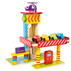 Simulación de juego de simulación para niños, juguete educativo interactivo para padres e hijos, juego de rol, juguete de estacionamiento de <span class=keywords><strong>madera</strong></span> de tres pisos - Product Image 5