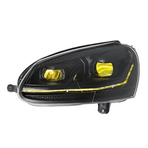 Conjunto de Faros Delanteros Modificados Golden Eye de Doble Color LED para Golf 5 03-11, Luces de Circulación Diurna LED de 12V - Product Image 4