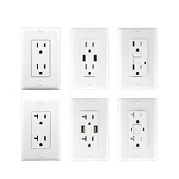 Interrupteur mural américain, prise de courant standard américaine, interrupteur américain, GFCI standard américain 250V, en cuivre, résistant aux flammes - Stock Amérique du Nord