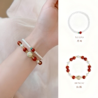 Bracelet en perles d'agate Nanhong naturelle pour femmes, bijoux de style chinois, accessoires, fournisseur en gros