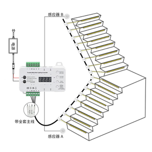 Lumière d'escalier à détecteur de mouvement CCT avec capteur PIR, variateur 2700K-6500K, 16 marches, <span class=keywords><strong>veilleuse</strong></span> d'escalier pour escaliers intérieurs - Product Image 4
