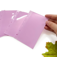 Classeur à anneaux PP étanche personnalisé avec pochette de rangement pour espèces A7 rose