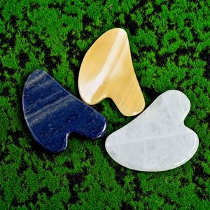 Piedra de Aventurina Azul Natural al por Mayor, Tabla de Masaje de Piedra, Decoración de Piedra Curativa de Calcita Amarilla para Regalos de Mujer - Product Image 2