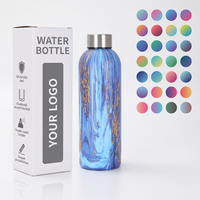 Bouteille de sport Peiway en acier inoxydable, luxe, portable, réutilisable, écologique, avec couvercle à corde, petite ouverture