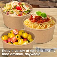 Emballage alimentaire à emporter kraft personnalisé gobelets jetables à double paroi pour café crème glacée salade nouilles avec couvercle de bol en papier