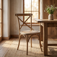 Chaises de salle à manger en bois de bouleau massif à dossier croisé, design moderne pour événements de mariage, salon, appartement, villa, atelier
