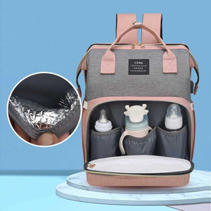 Wasserdichter USB-Ladeans chluss Mumien tasche Babybett Sonnenschutz Wickelt asche Rucksack mit Wickels tation - Product Image 5