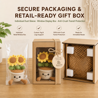 Ornement en crochet unique et tendance, plante artificielle en pot, tournesol, cactus, fraise, pour décoration intérieure et cadeau