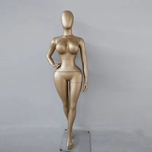 หุ่นโชว์เสื้อผ้าผู้หญิงแบบเต็มตัว ยืน ทรงสวย อกใหญ่ สะโพกใหญ่ หัวโค้งมน แขนโค้งมน สีทอง - Product Image 6