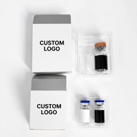 Boîte et étiquette pour flacon écologiques, impression sur papier holographique brillant, emballage pour flacon de peptides 3ml 10ml