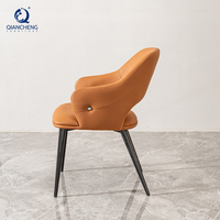 QIANCHENG – chaises de salle à manger en velours blanc, meubles de restaurant, café, hôtel, en acier inoxydable