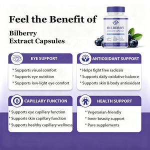 Cápsulas de Extracto de Arándano de Marca Privada OEM, 500 mg con 25% de Antocianina, Suplemento Dietético para la Salud Ocular y Apoyo Antioxidante - Product Image 2