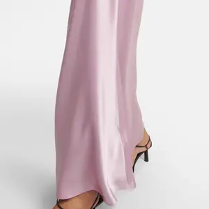 Robe de soirée élégante en satin col rond Offre Spéciale sans manches pour femmes