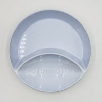 Assiettes à dîner blanches en mélamine personnalisées, promotionnelles, à double compartiment avec 2 sections