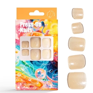 Chine Conceptions simples d'été Fake Foot Nail Tips White Glitter Toe Press on Nails Nude clear False Nail Art for Toe Fabricants - Product Image 6
