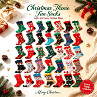 Chaussettes en coton jacquard de Noël 200N, chaussettes de fête, chaussettes personnalisées avec Père Noël et bonhomme de neige pour hommes adultes, cadeau