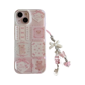 <span class=keywords><strong>Coque</strong></span> de Téléphone <span class=keywords><strong>Rose</strong></span> Ours Cœur Style Ins pour iPhone 15 Pro Max 16 14 13 7 Plus, Emballage de Vente au Détail avec Support de Téléphone Inclus - Product Image 2