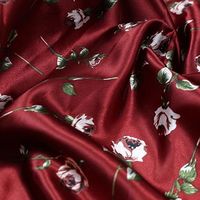 Tissu extensible respirant en polyester et élasthanne imprimé satiné à motif floral numérique de qualité fiable pour vêtements, robes, chemises et doublures