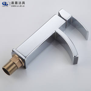 Robinet de lavabo Chen Lu Jie Ju à poignée unique, à poser sur le comptoir, avec cartouche en laiton, en acier inoxydable, design cascade - Product Image 1