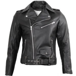 Veste en cuir Chine Fabricants Moto Noir PU Veste en cuir