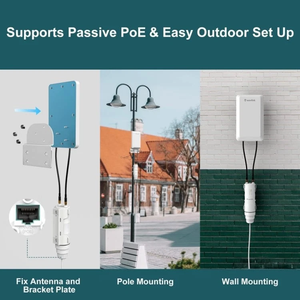 Point d'accès d'usine AP N300 avec antenne directionnelle, répéteur WL-WN570HP2, extension de <span class=keywords><strong>portée</strong></span> Wi-Fi extérieure 300 Mbps, amplificateur Wi-Fi - Product Image 4
