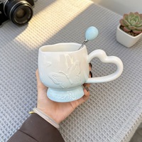 Mug en céramique style princesse avec motif papillon, idéal comme cadeau d'anniversaire pour l'élite et le marché de niche. Tasse aux finitions élégantes