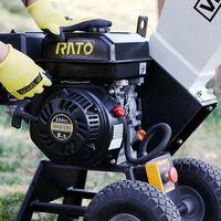 Broyeur de branches d'arbre personnalisé en usine, alimentation automatique, moteur à essence 7HP, petite machine à broyer le bois, déchiqueteuse