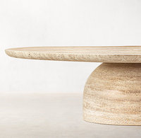 Table basse ronde en bois naturel sculpté, design moderne, mobilier d'intérieur