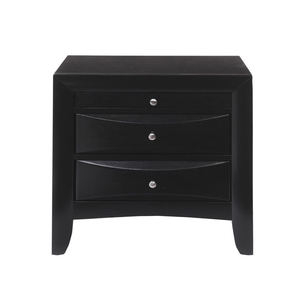 Comodino in legno con 2 cassetti e 1 ripiano, finitura nera - Product Image 4