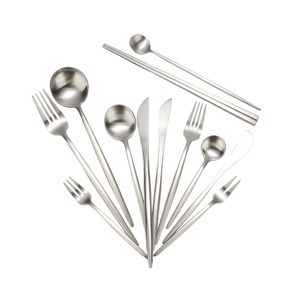 Wholesale Reusable Custom Luxury Wedding Spoon Fork Stainless Steel Golden Cutlery Flatware <b>Sets</b> - Product Image 1