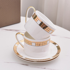 Hot Sale European Luxury <b>Red</b> and Blue Circle Porcelain Tea Cup & Saucer Set for Coffee Afternoon Tea - Product Image 5