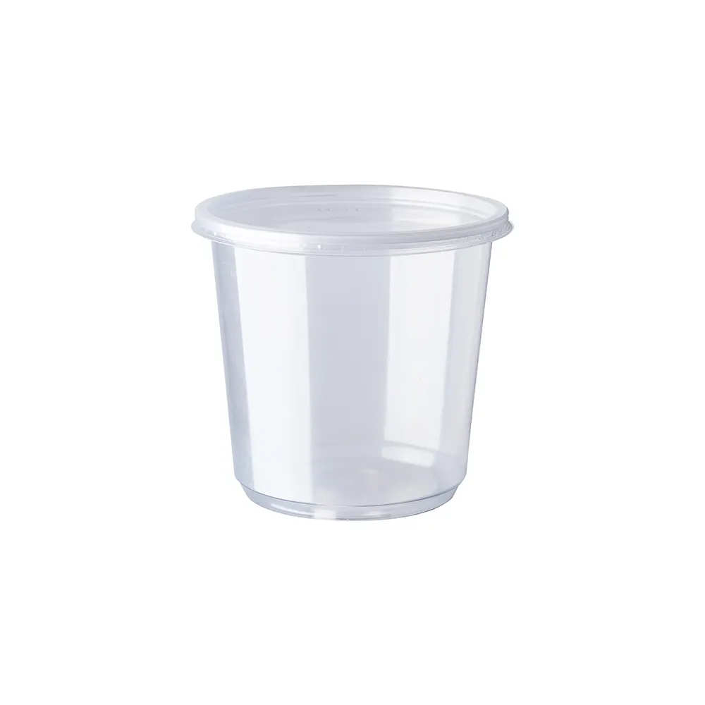 8 12 16 24 32 oz microwavable transparent plastic round pp deli take out disposable food container with lid