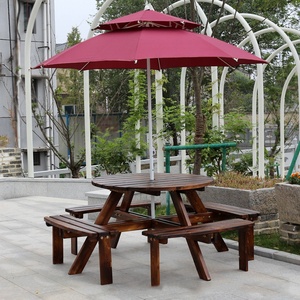 HE-1191, Manufactory Wood <strong>Picnic</strong> <strong>Table</strong> Outdoor <strong>Dining</strong> <strong>Tables</strong> and Benches Set Can Be Knock Down Can Be Customized Size and Colour - Product Image 5